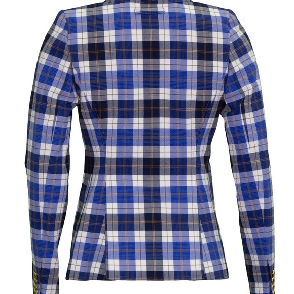Smythe Patch Pocket Duchess Blazer Blue Plaid - Picture 5 of 5